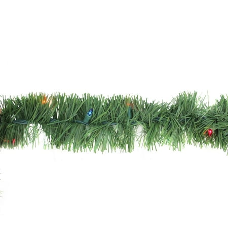 Faux Holiday Garland Nicolas Holiday GE84605 Pre-Lit Christmas Garland, Pine, 50-Multi-Color Lights, 3-1/2-In. x 12-Ft. ()
