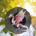 thumbnail image 3 of Intricate Metal Hanging Wind Spinner - Majestic Dragon Design in Pinkish - Red Perfect for Yard and Garden Decor Captivating Fantasy Art, 3 of 6