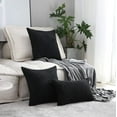 thumbnail image 3 of IMMEKEY Pillow Cover Set of 2 Plush Striped Corduroy Velvet Throw Pillows , 20x20 inch, Black, 3 of 7