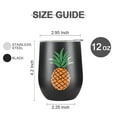 thumbnail image 2 of Life's Easy Pineapple 12 oz. Stainless Wine Glass Tumbler with Lid,18/8 Stainless Steel Vacuum Insulated Cup Gift for Mother Wife Daughter Sister. Coffee Cocktails Drinks, Set of 1 (Black Pineapple), 2 of 8