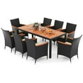 thumbnail image 1 of Gymax 9 PCS Patio Dining Set for 8 Large Conversation Set w/ Umbrella Hole Seat Cushion, 1 of 10