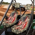 thumbnail image 2 of KUIFORTI American Flag Deer UTV Seat Covers Seats Cover with Headrest Covers Soft Water-Resistant Rhino UTV Accessories Compatible with Rhino 700 660 450 2004-2021, 2 of 7
