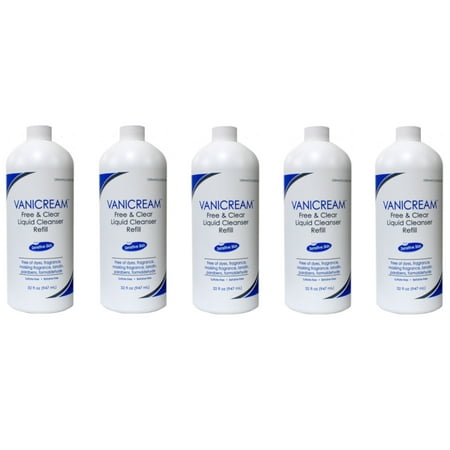 5 Pack Free & Clear Liquid Cleanser for Sensitive Skin, 32 Ounce