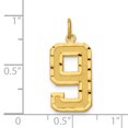 thumbnail image 2 of 14K Yellow Gold 14ky Casted Large Diamond Cut Number 9 Charm, 2 of 2
