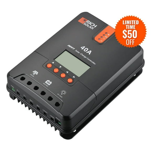 RICH SOLAR 43217-120009, 12V/40A Solar Charge Controller