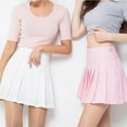 thumbnail image 2 of Jupe Patineuse Basique Extensible Évasée Décontractée Été Robe de Tennis Femme Jupe Plissée Filles Collège Taille Haute Jupe Courte Plissée Douce, 2 of 10