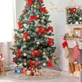 thumbnail image 2 of FMSHPON Pearl Sequins Xmas Christmas Tree Skirt Stand Mat for Holiday Party Decoration Indoor Outdoor 48 inches, 2 of 6