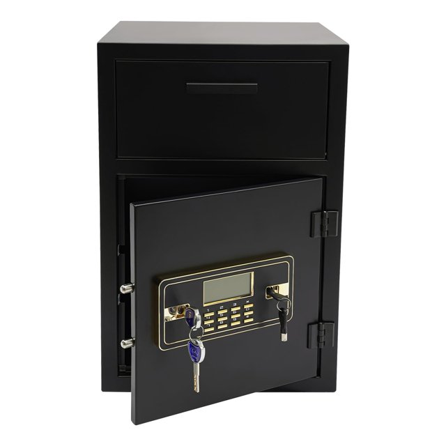 Depository Safe with Drop Slot,Security Business Safe and Lock Box with Digital Keypad,Electronic Anti-Theft Safe Depository Box for Home Hotel Restaurant and Office