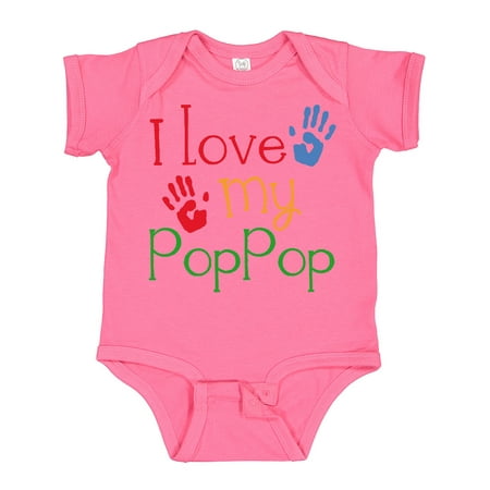 

Inktastic PopPop Grandkids Handprints Gift Baby Boy or Baby Girl Bodysuit