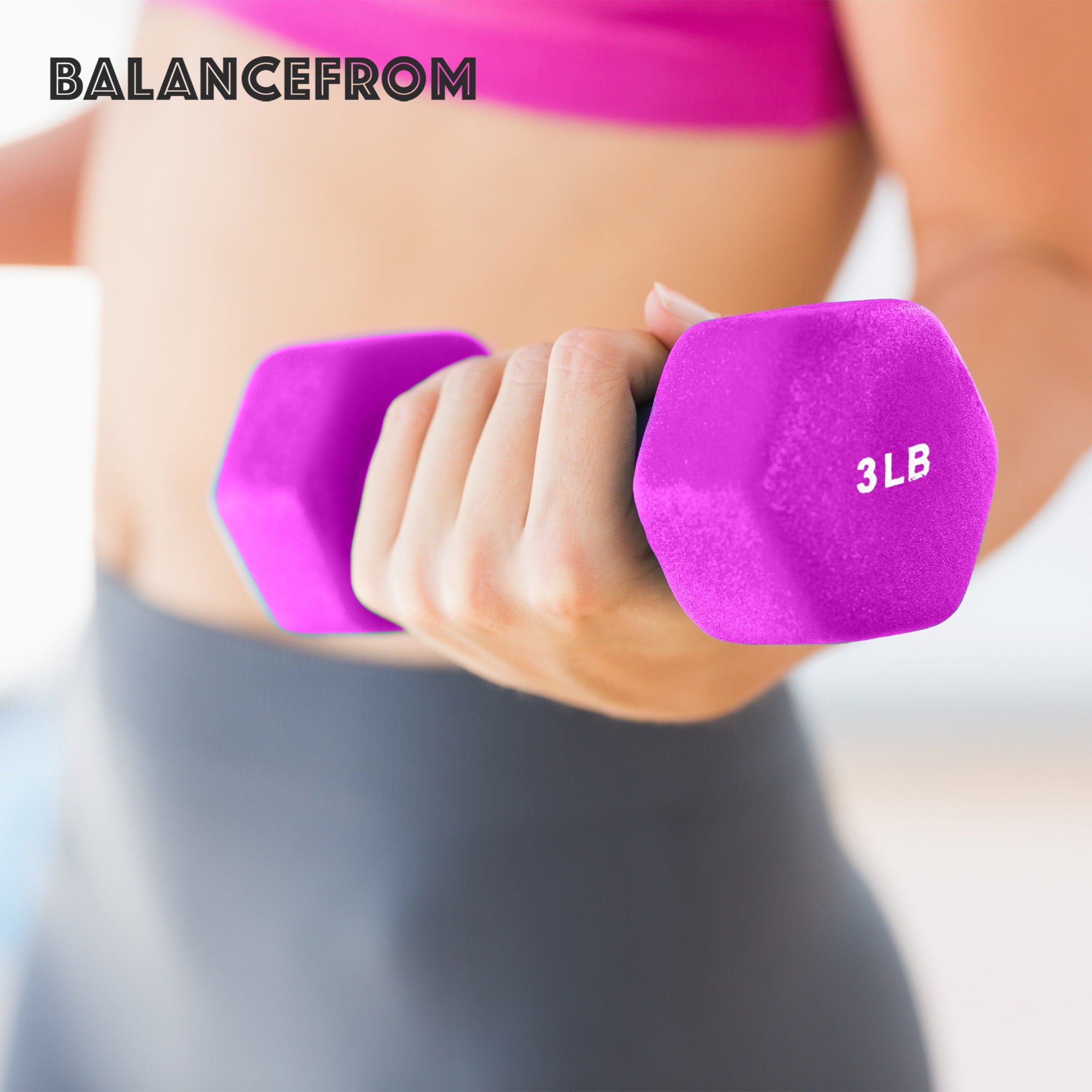BalanceFrom 20 lb Neoprene Coated Iron Dumbbell Hex Weights Set with Stand, Color-Coded