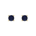 thumbnail image 3 of 0.2 Ct Round Cut Studs Blue Sapphire 14K Yellow Solid Solid Gold Everyday Dainty Earrings Push Back, 3 of 7