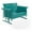 Turquoise Gloss, variant on HomeStock Southwestern Style Outdoor Metal Loveseat Glider 60.5"H x 48.75"W x 28"D with Sturdy Frame, Smooth Gliding Motion, Comfortable Durable Patio Seating-Color:Turquoise Gloss