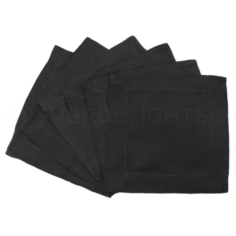  Pure 100% Black Linen Napkins - Cloth Napkins Set of 6 -  17x17-inch Linen Dinner Napkins Cloth Washable - Heavyweight Thick Natural  Fabric : Home & Kitchen