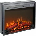 thumbnail image 2 of 23" Electric Fireplace Insert, Electric Fireplace Heater with Remote/Timer, Adjustable 4 Flame Brightness, Digital Display, Log Set, Overheating Protection, 1400W(22 15/16" X 17 5/8"), 2 of 14