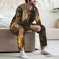 thumbnail image 7 of Picia Apocalyptic Skull Soldier Pattern Men’s Long-Sleeve Sleepwear Set - Soft 2-Piece Loungewear with Pockets, Comfy PJs for Relaxing Nights-X-Large, 7 of 7