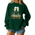 thumbnail image 2 of Women's Fashion Top New Year 2026 Printed Pullover Sweatshirt Holiday Design for Women Casual Celebration Streetwear Top,Green,M, 2 of 6