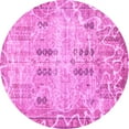 thumbnail image 1 of Ahgly Company Indoor Round Abstract Pink Modern Area Rugs, 7' Round, 1 of 4