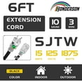 thumbnail image 2 of shiyou-2 Pack Rallonge Intérieure Extérieure Résistante aux Intempéries avec Extrémité Lumineuse, Certifiée UL, 10 Gauge 6 Pieds Noir 3 Broches Rallonge Robuste, 10/3 SJTW 15A pour Lumières Extérieures, 2 of 4