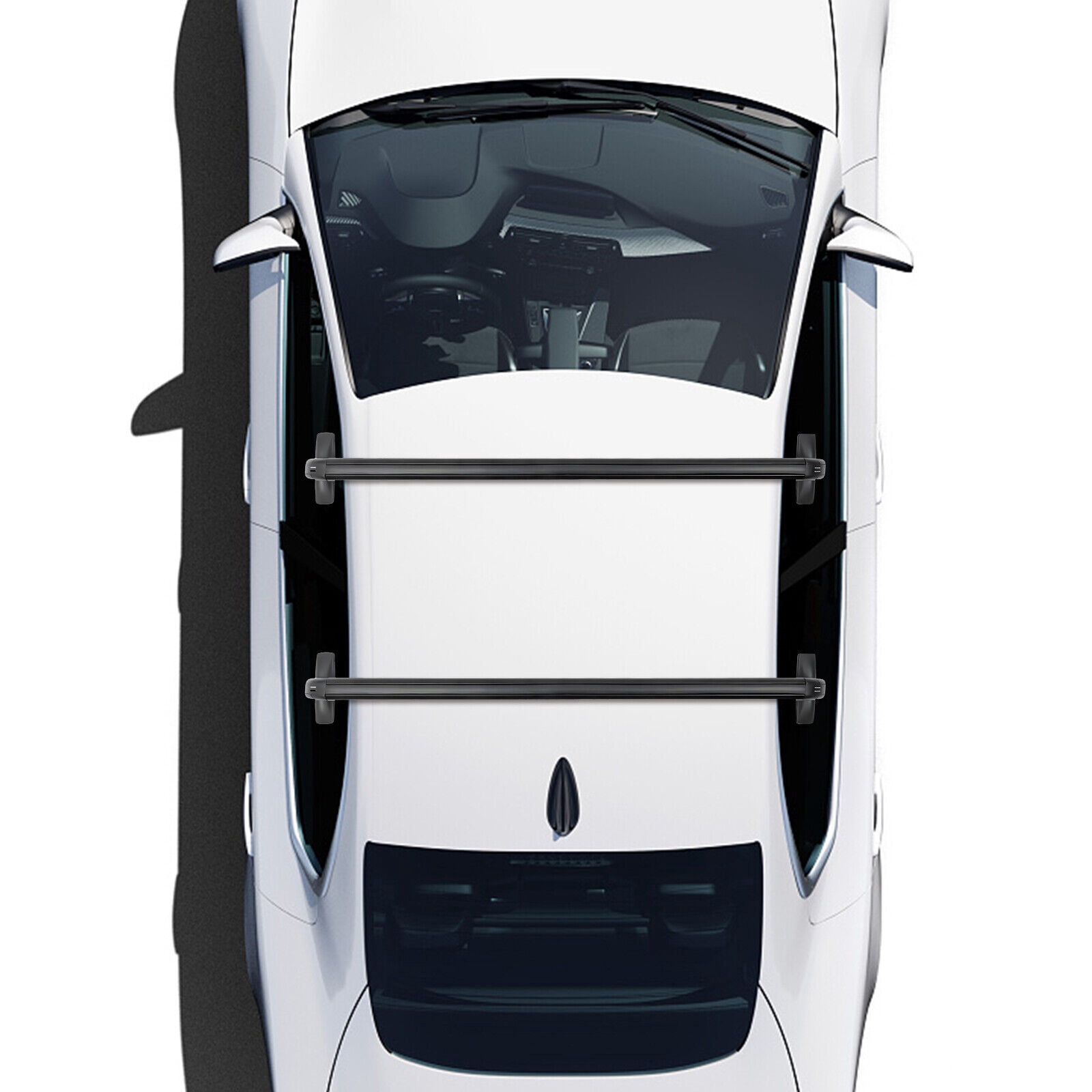 Roof Rack, Car Top Roof Rack Cross Bar Luggage Carrier Adjustable Window Frame Black Roof Bars (43.3'')