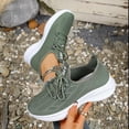 thumbnail image 6 of Women's Breathable Lace Up Running Shoes Lightweight Slip On Sneakers Comfortable Arch Support Non Slip Walking Shoes Green Size 6.5, 6 of 9