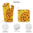 thumbnail image 4 of Fun Pizza Oven Mitt And Pot Holder Set Oven Glove for Kitchen Baking Cooking Grilling, 4 of 6