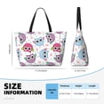 thumbnail image 2 of Large Beach Bags Water-resistant Sandproof - Blue Purple Pink Owl Cute Beach Tote Bags for Women with Zipper, 2 of 6