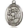 thumbnail image 3 of Extel Medium Oval Sterling Silver St. Vitus Pendant with 18" chain, Made in USA, 3 of 10