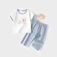 thumbnail image 4 of Ropa fina de verano para bebés, hecha de poliéster, para hombres y mujeres, para recién nacidos, con aire acondicionado, pijama de manga corta y cuello redondo., 4 of 6