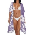 thumbnail image 3 of HELLHERO Polyester Beach Cover Ups for Women for Vacation Lightweight Long Hibiscus, 3 of 6