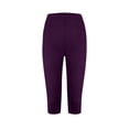 thumbnail image 3 of IDALL Capri Pants for Women Capri Leggings for Women Plus Size Loose Anti Exposure Absorption Sweat Permeability Light Running Fitness Yoga Pants Petite Pants for Women Summer Pants Purple XL, 3 of 3