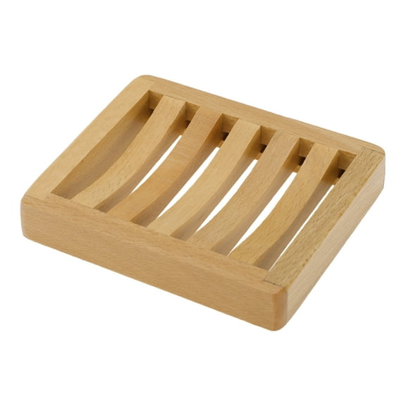 Unique Bargains 1 Pc Portable Soap Dish Square Brown Soap Dish for Bathroom Kitchen 4.53"x3.74"x0.79"