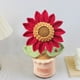 thumbnail image 3 of Decoración del hogar, decoración de habitaciones, decoración de paredes, flores grandes de ganchillo en maceta, girasol artificial, decoración de flores tejidas para el tablero del automóvil, decoraci, 3 of 5