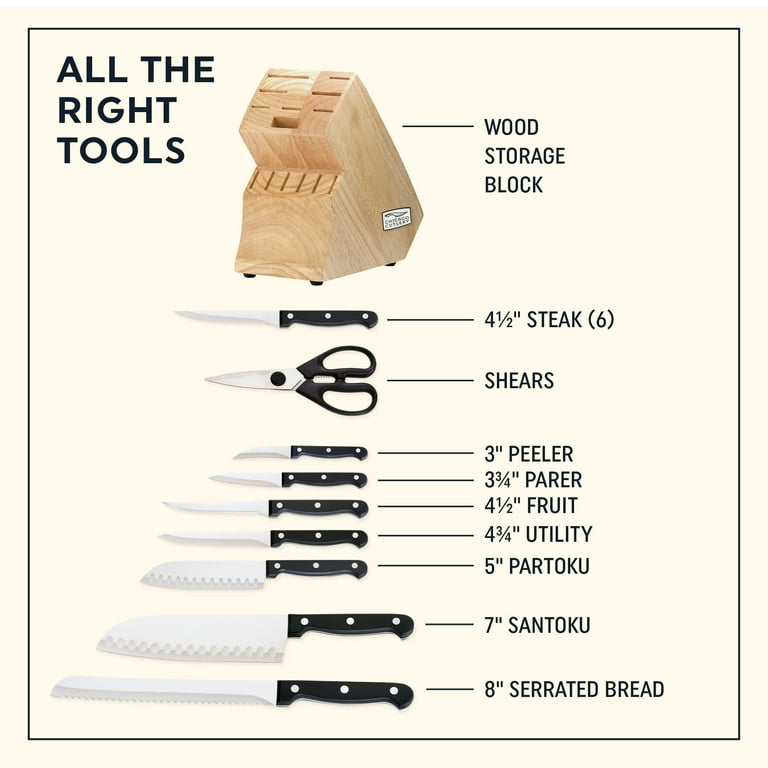 Chicago Cutlery Stainless 15-Piece Cooking Knife Set with Shears