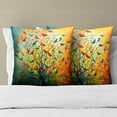 thumbnail image 3 of Oil Painting Tree and Bird Pillow Cover Set of 2, 20x20 Inch Colorful Animal Art Pillow Cotton Linen Square Cushion Case for Couch Sofa Patio Living Room Bedroom Car, 3 of 6
