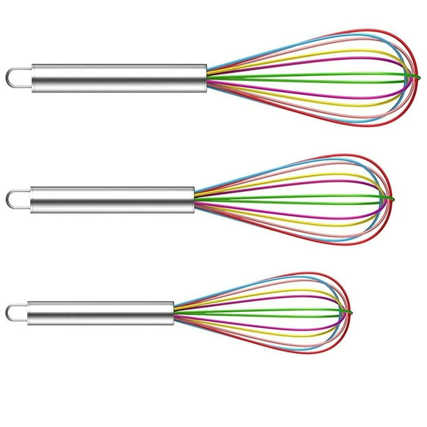 Goriertaly 3pcs/set Egg Beaters Manual Stainless Steel Cream Whisks Handle Kitchen No.03