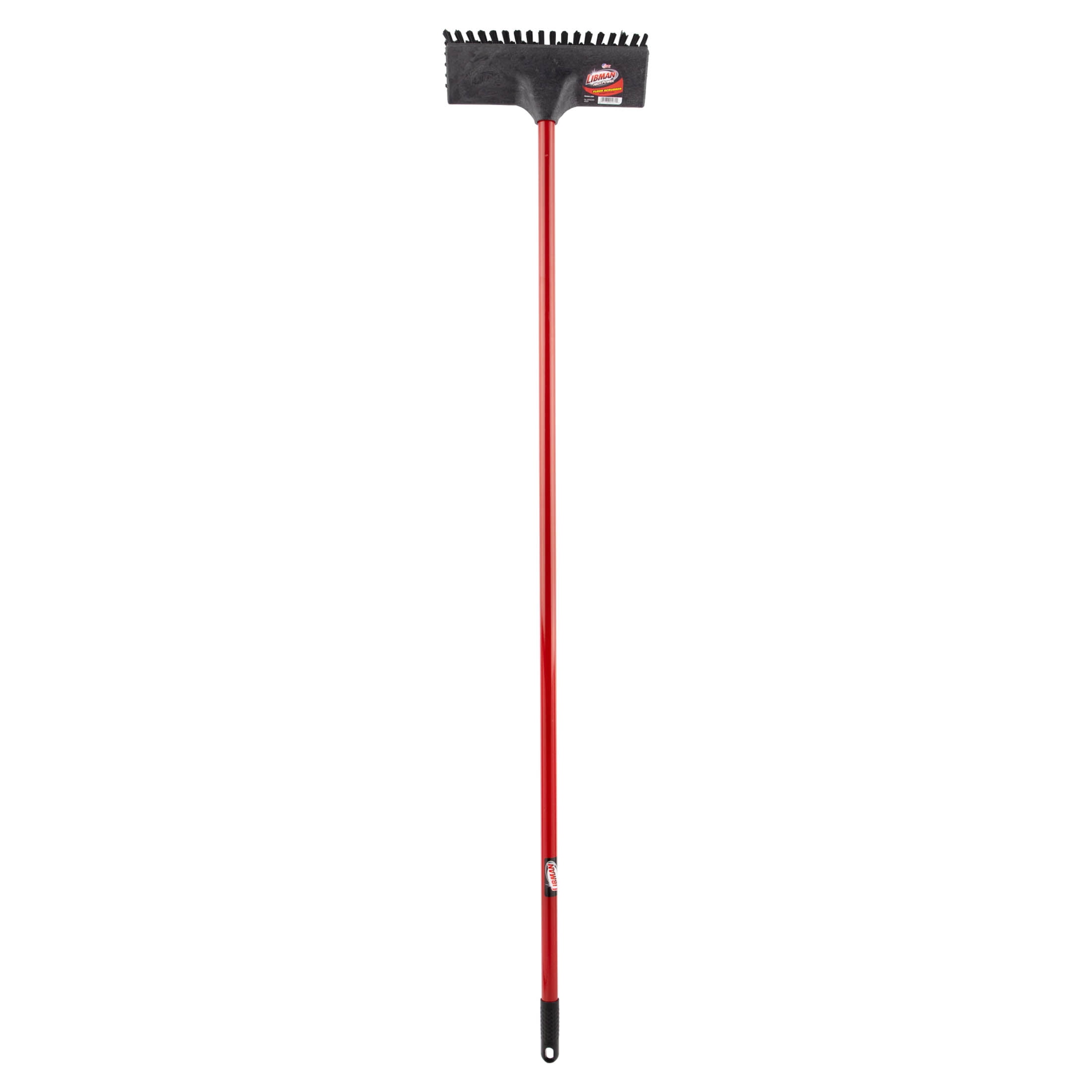 Libman Heavy Duty Floor Scrub Brush with Steel Handle Red/Black