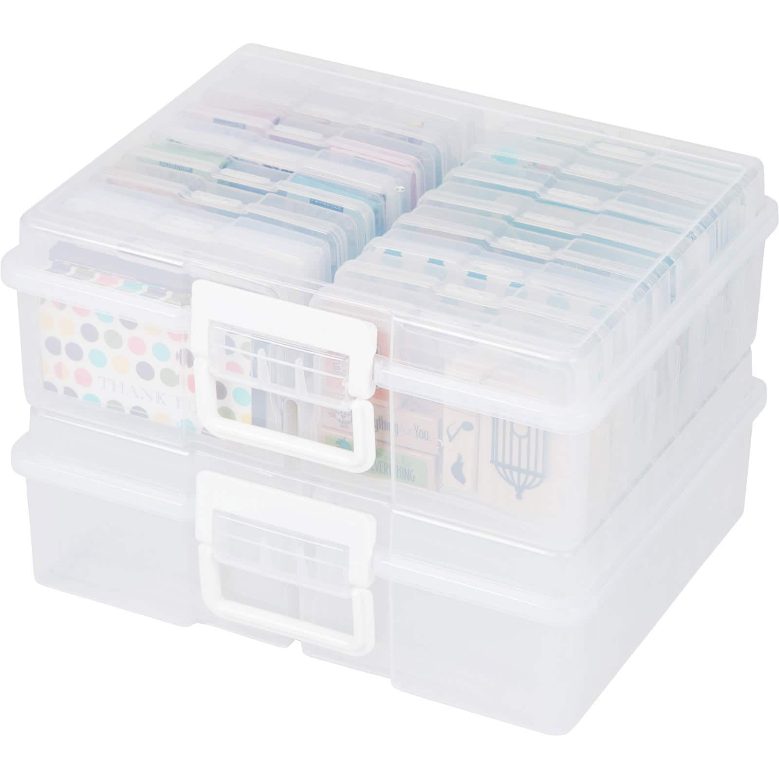 Clear Photo & Craft Keeper by Simply Tidy - Organize and Store Photos - Stickers - and Craft Supplies - Includes 16 Small Cases - 1 Pack