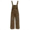 thumbnail image 4 of Women's Classic Denim Ripped Jumpsuit - Loose Fit, Adjustable Straps, Casual Style, 4 of 5
