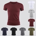 thumbnail image 4 of Mens Short Sleeve T Shirt Summer Plain Casual Gym Muscle Crew Neck Slim Fit Tops, 4 of 9