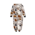 thumbnail image 4 of Family Halloween Pjs Matching Sets Halloween Print Long Sleeve Zippered One Piece Pajama Hooded Jumpsuit Winter Halloween Pjs Family Set, 4 of 4