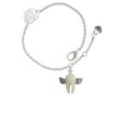 thumbnail image 2 of Delight Jewelry White Tooth with Wings - Tooth Fairy Silver-tone Rose Link Chain Bracelet, 6.25"+1.75" Extender, 2 of 4