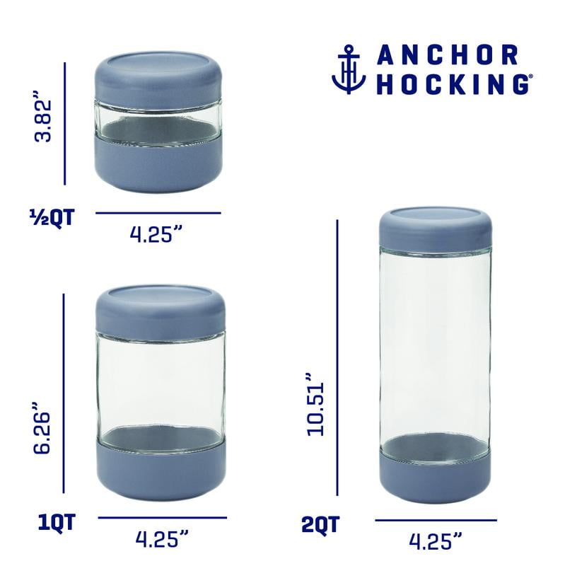 Anchor Hocking SecureLock Revolution Clear Glass Canister Set, 5 Piece Set