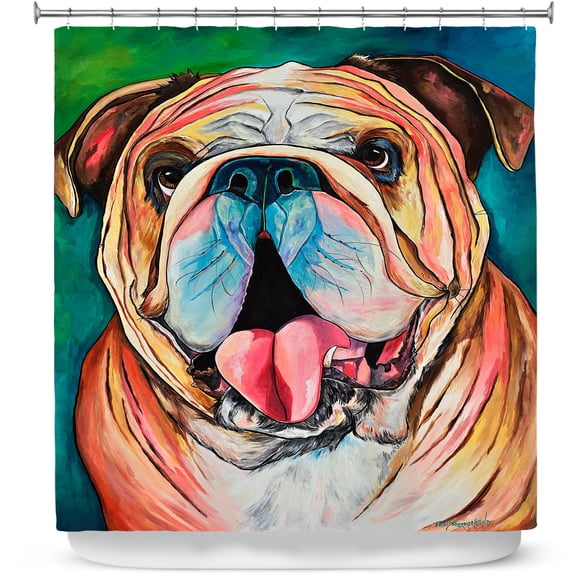 Shower Curtains 70" x 73" from DiaNoche Designs by Patti Schermerhorn - Bulldog XXOO