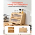 thumbnail image 3 of KFFKFF Double Layer Bread Box for Kitchen Counter, Large Capacity Bamboo Bread Storage Container, Farmhouse Wooden Breadbox for Homemade Bread, 3 of 9