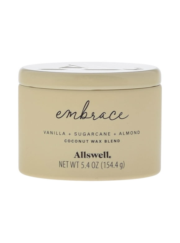 Allswell |Embrace - Ivory (Vanilla + Sugarcane + Almond) 5.4oz Scented Tin Candle