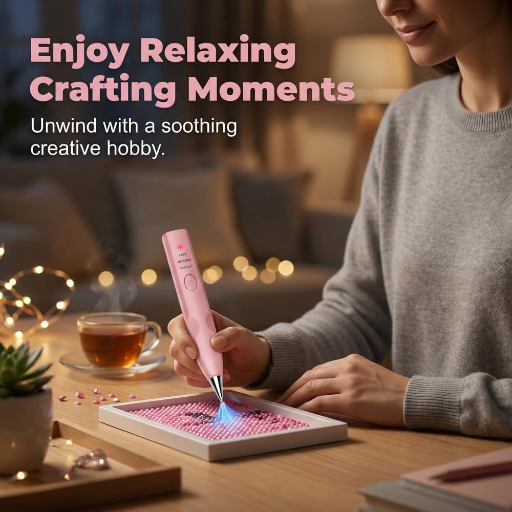 Electric Diamond Art Painting Pen Kit, Rechargeable Drill Pen with Multiple Tips, Ergonomic Diamond Painting Tools for Adults and Craft Enthusiasts