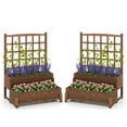thumbnail image 1 of Gymax 2PCS Raised Garden Bed w/Trellis Drainage Holes Legs Twisting Rope for Backyard, 1 of 10