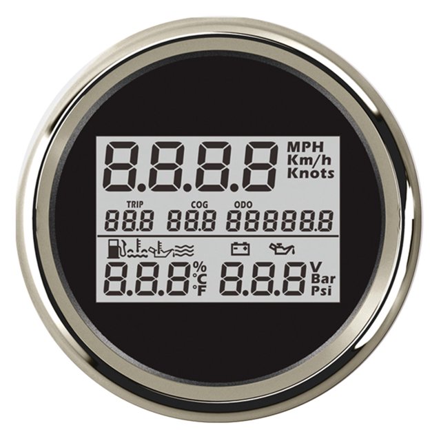85mm 3in1 Multi-Function Guage Speedometer GPS With Water Temp. Oil Pressure Voltmeter 12V 24V For Racing Tractor Boat