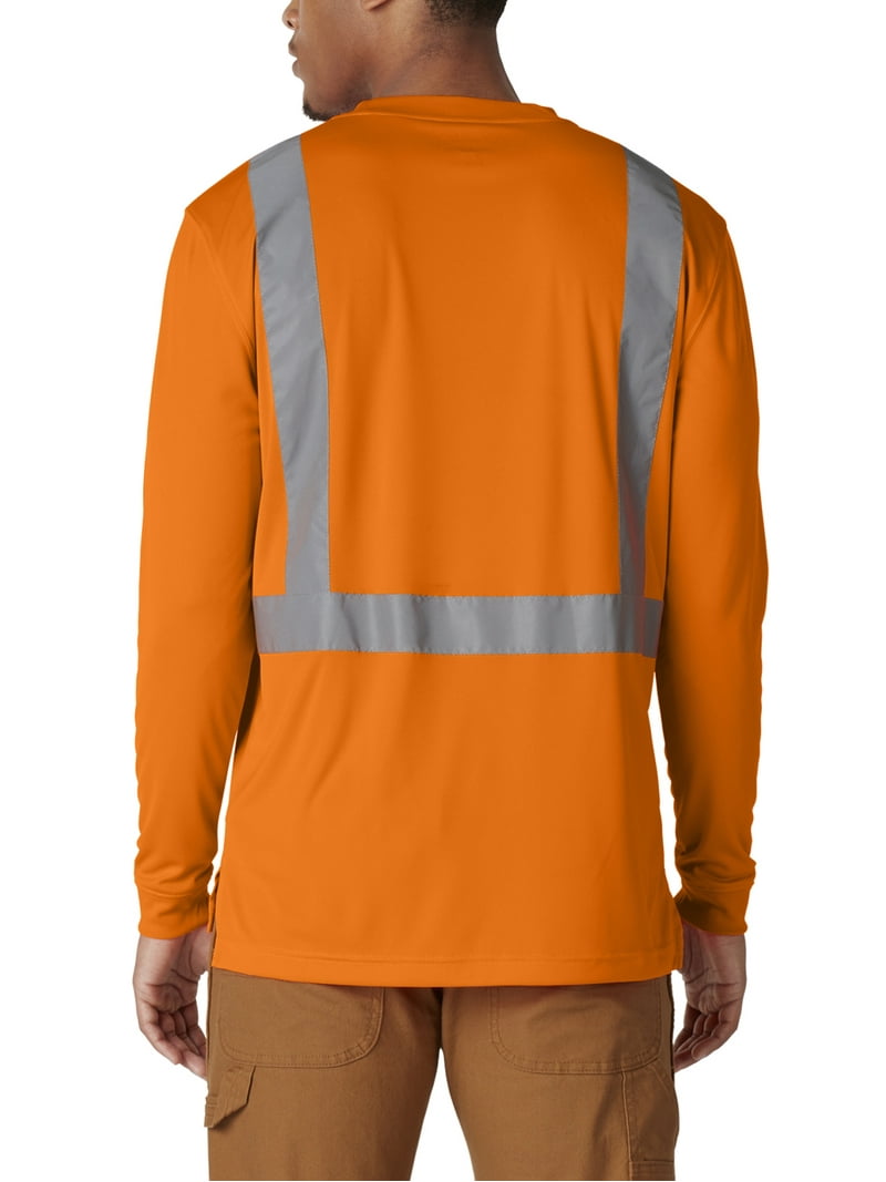 Genuine Dickies Men's Hi-Vis Long Sleeve Safety Tee with 3M