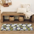 thumbnail image 4 of Darkgray Daisy Flower Green Leaves Pattern Bathroom Rugs Mat,Non Slip Microfiber Bathroom Rug,Rubber Backing,Soft Bathroom Mats for Bathroom Floor,Tub and Shower,47x17in(120x43cm), 4 of 5